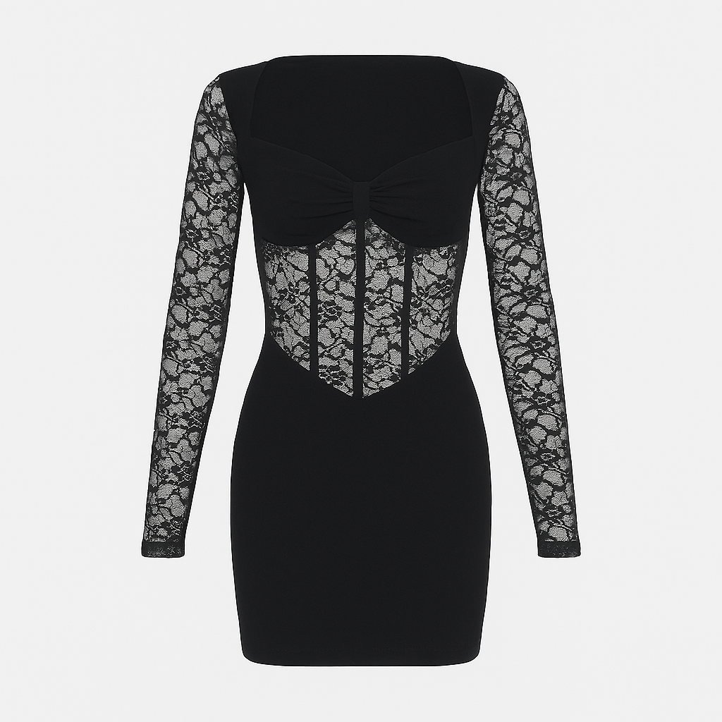 Midnight Lace Corset Mini Dress
