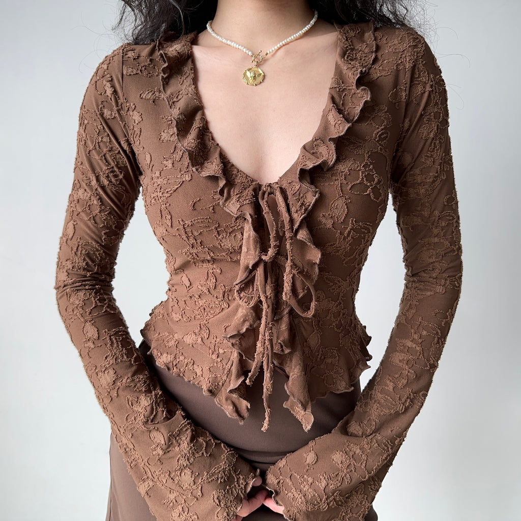 Slim Long Sleeves Cardigan Lace