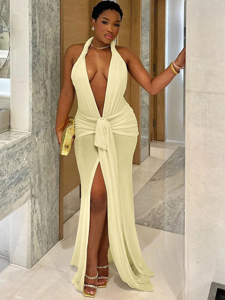 Elegant Peach Buttocks Sexy Dress