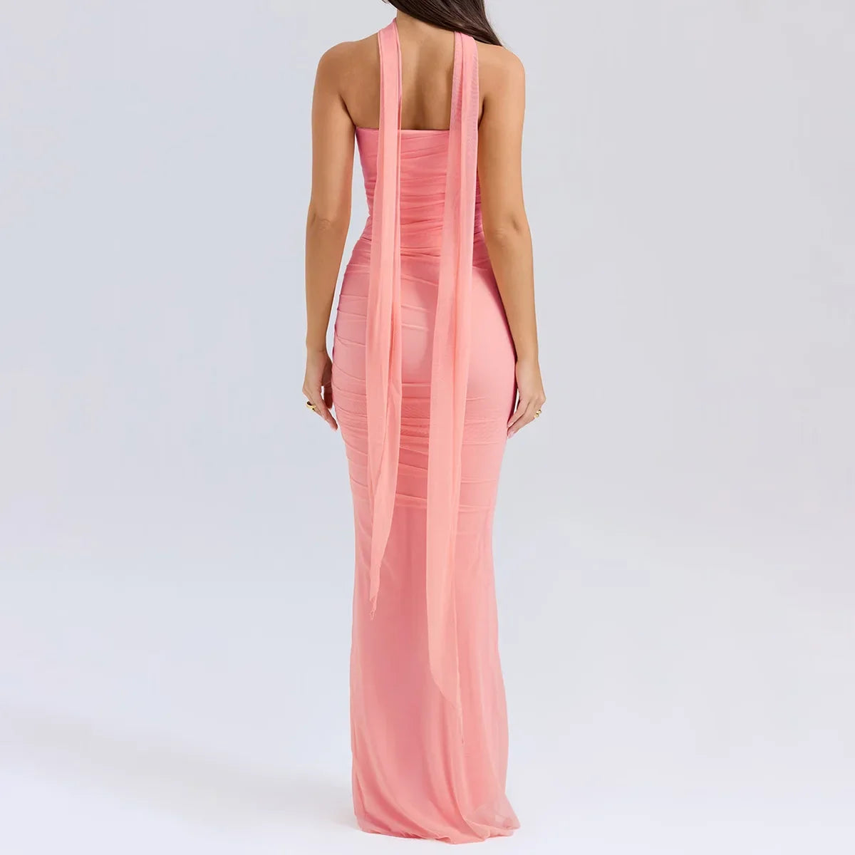 Cropped Top Long Dress Set