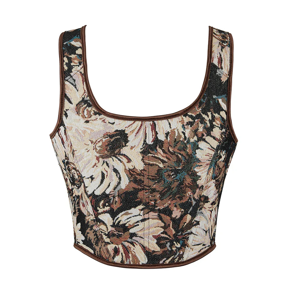 Sexy Floral Vintage Corset Top