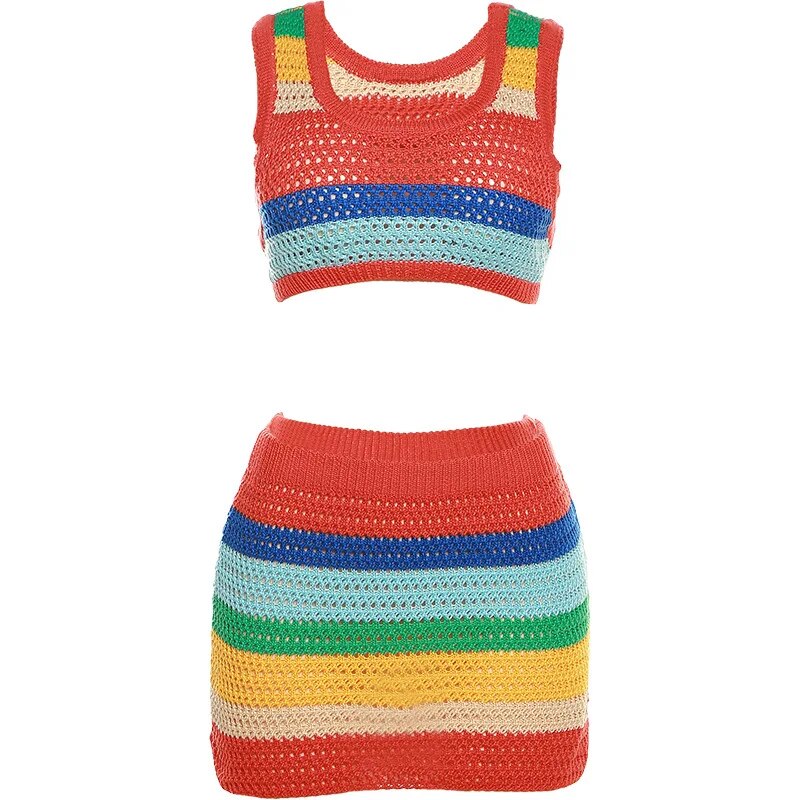Hervlica Knitted Patchwork Mini Dress