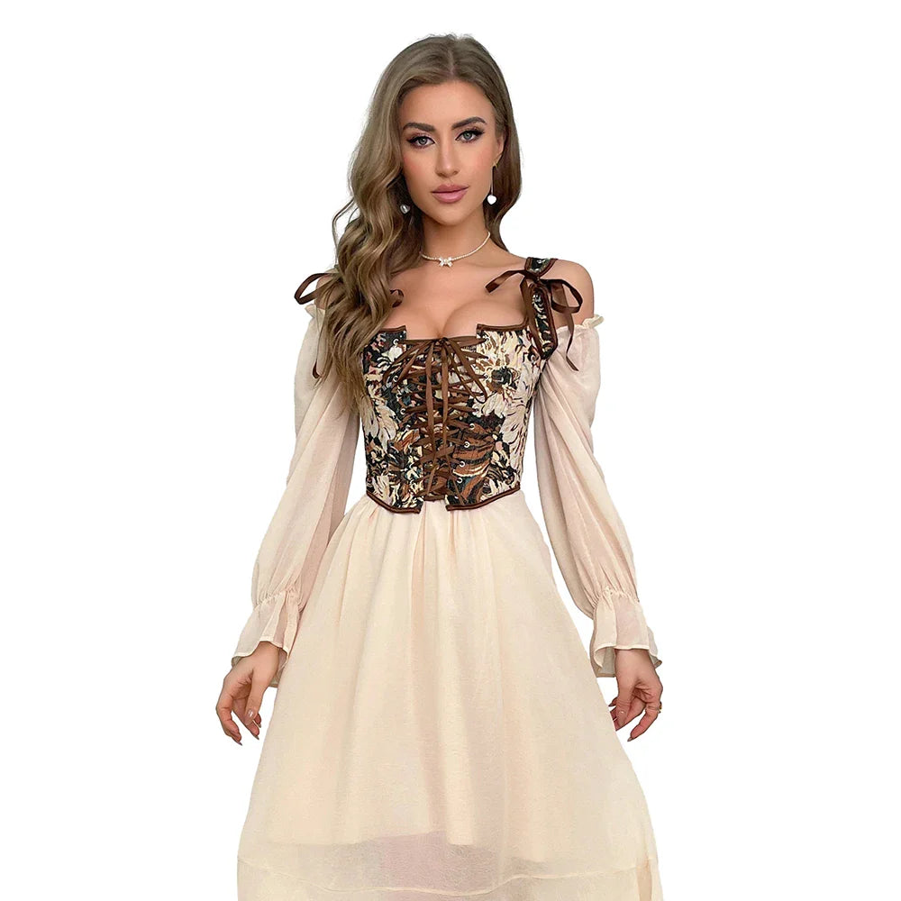 Sexy Floral Vintage Corset Top