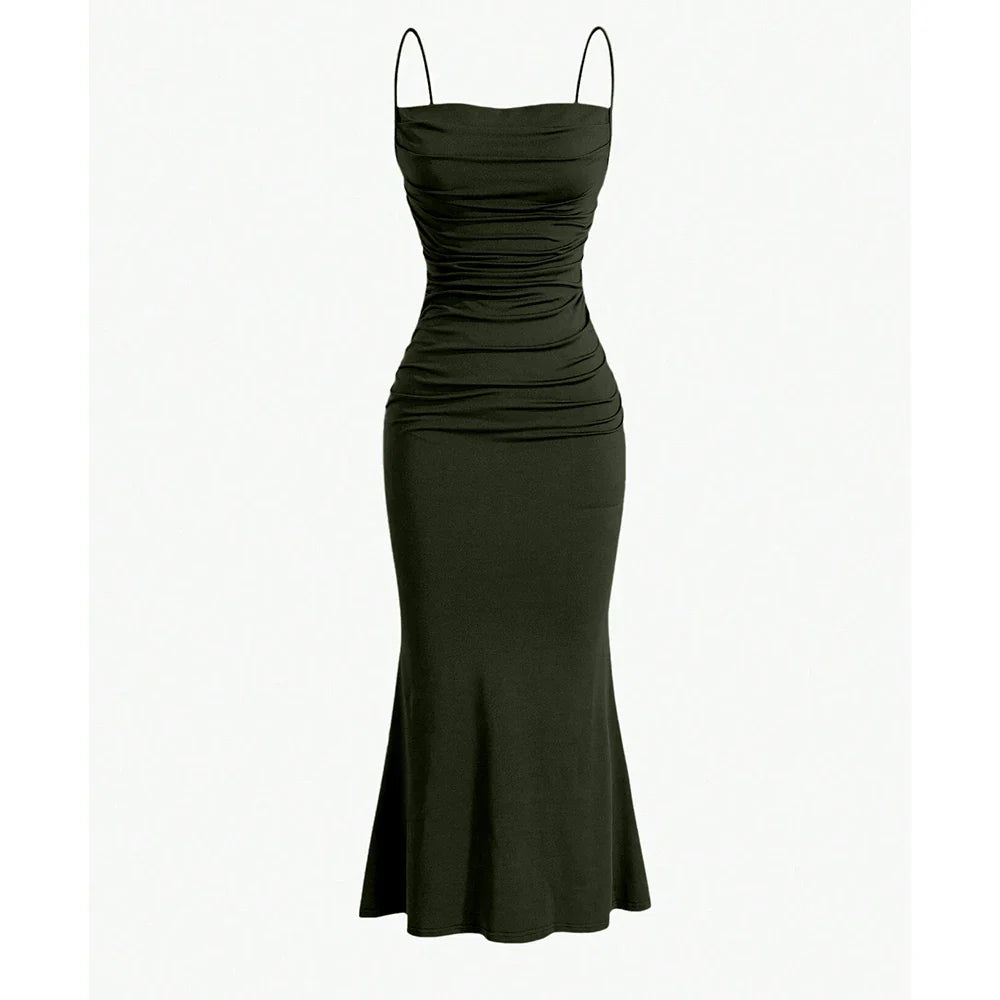 Strap Mermaid Hem Maxi  Elegant Dress