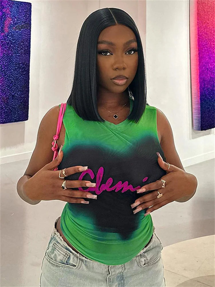 Fairy Grunge Tie-Dye Mesh Crop Top