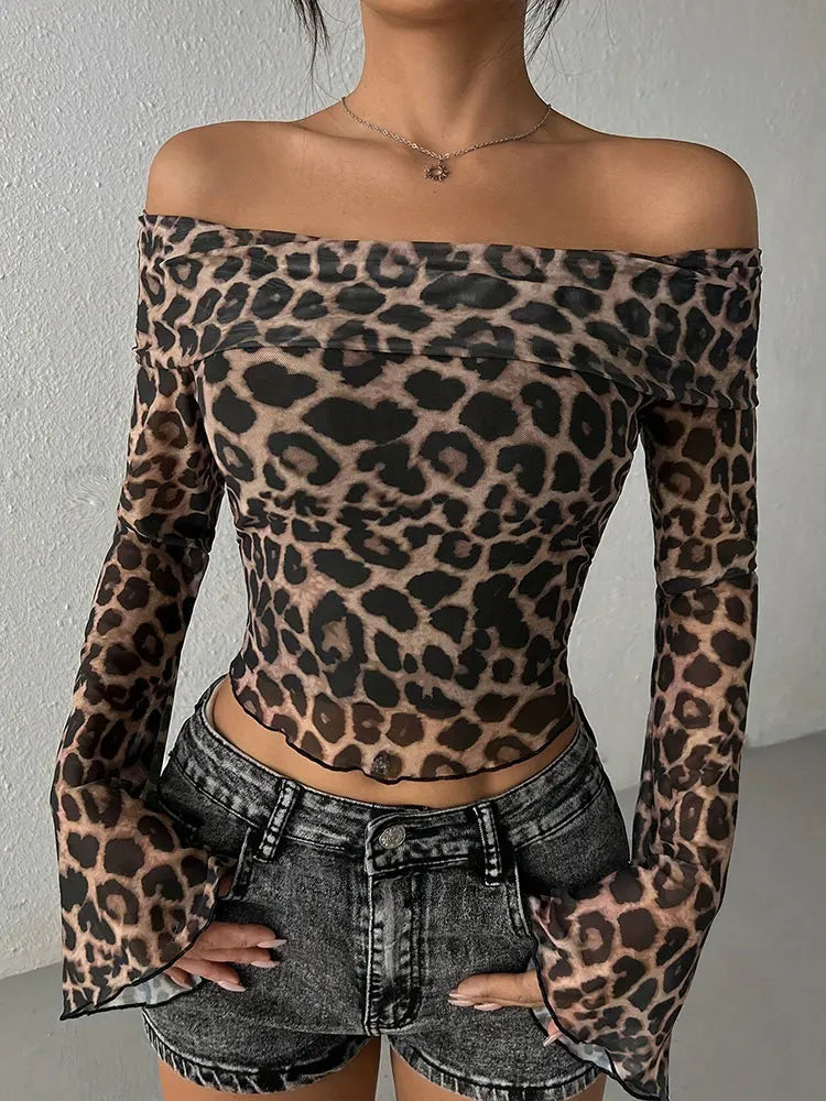 Leopard Knit Top