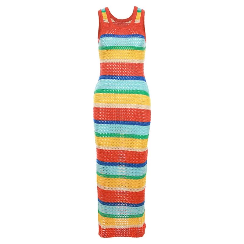 Hervlica Knitted Patchwork Mini Dress