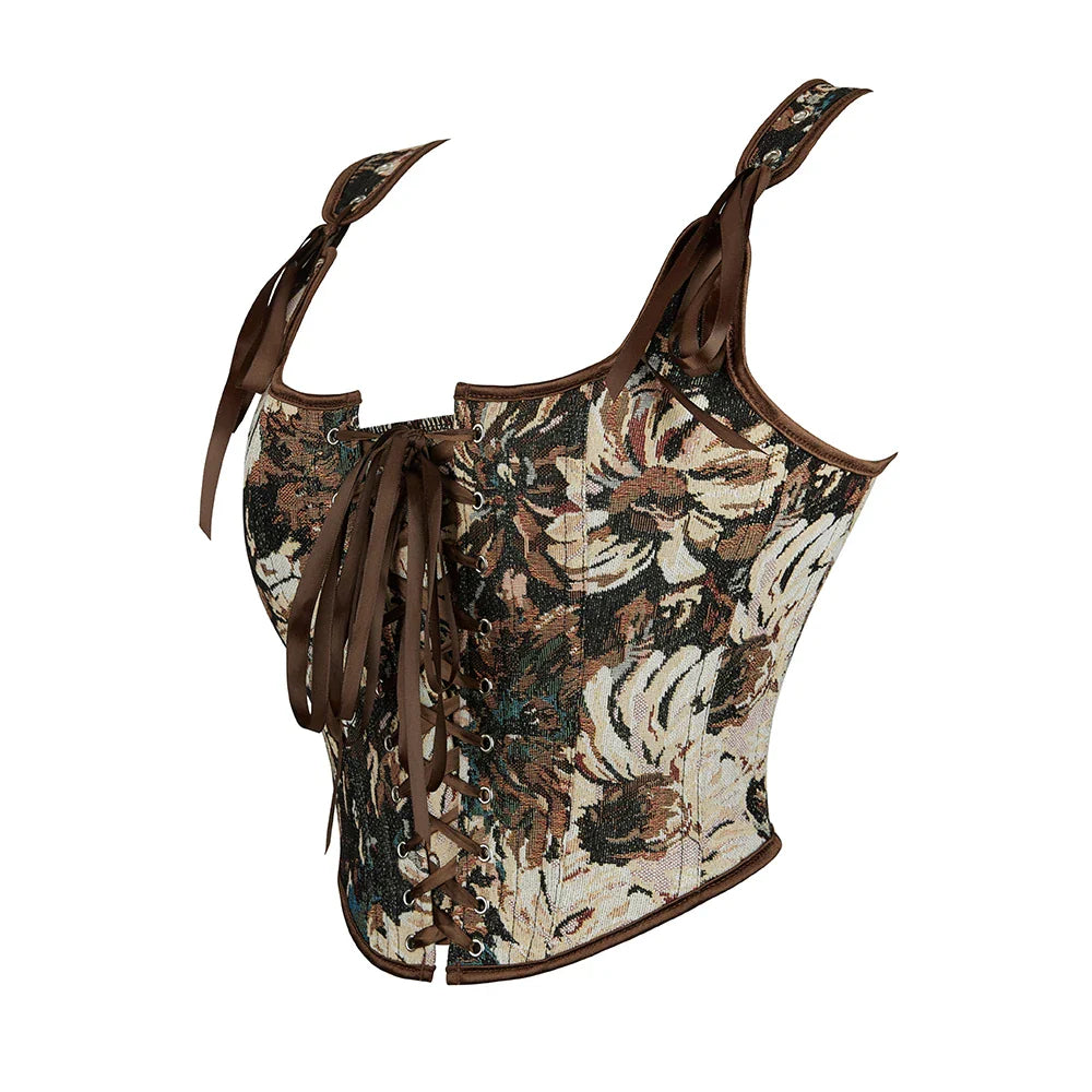 Sexy Floral Vintage Corset Top