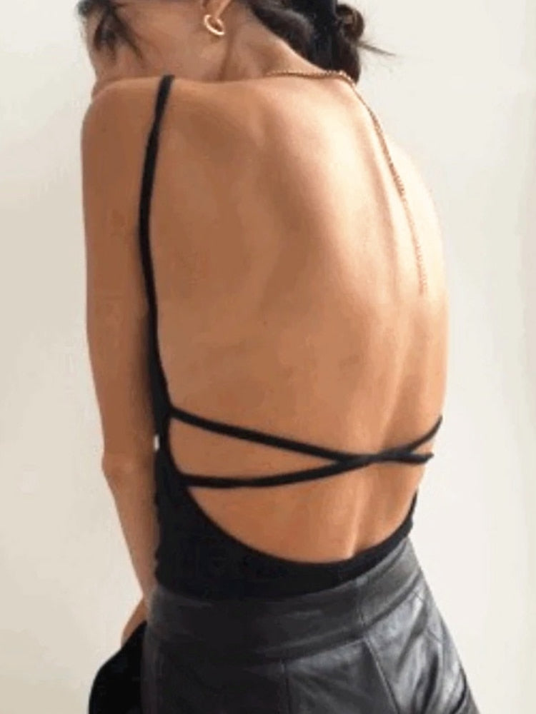 Strap Bandage Bodysuit Top