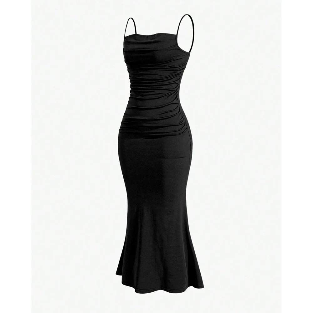 Strap Mermaid Hem Maxi  Elegant Dress