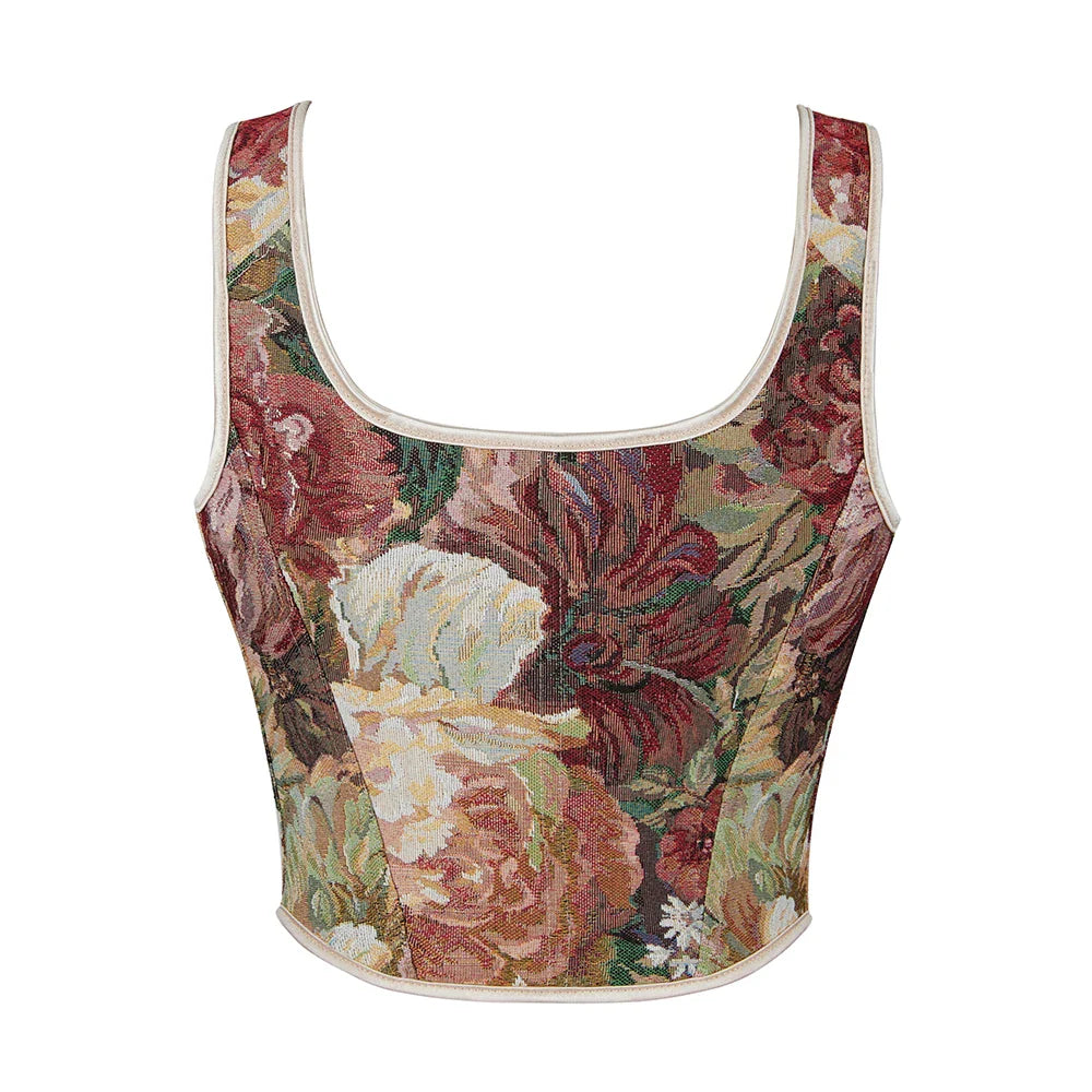 Sexy Floral Vintage Corset Top