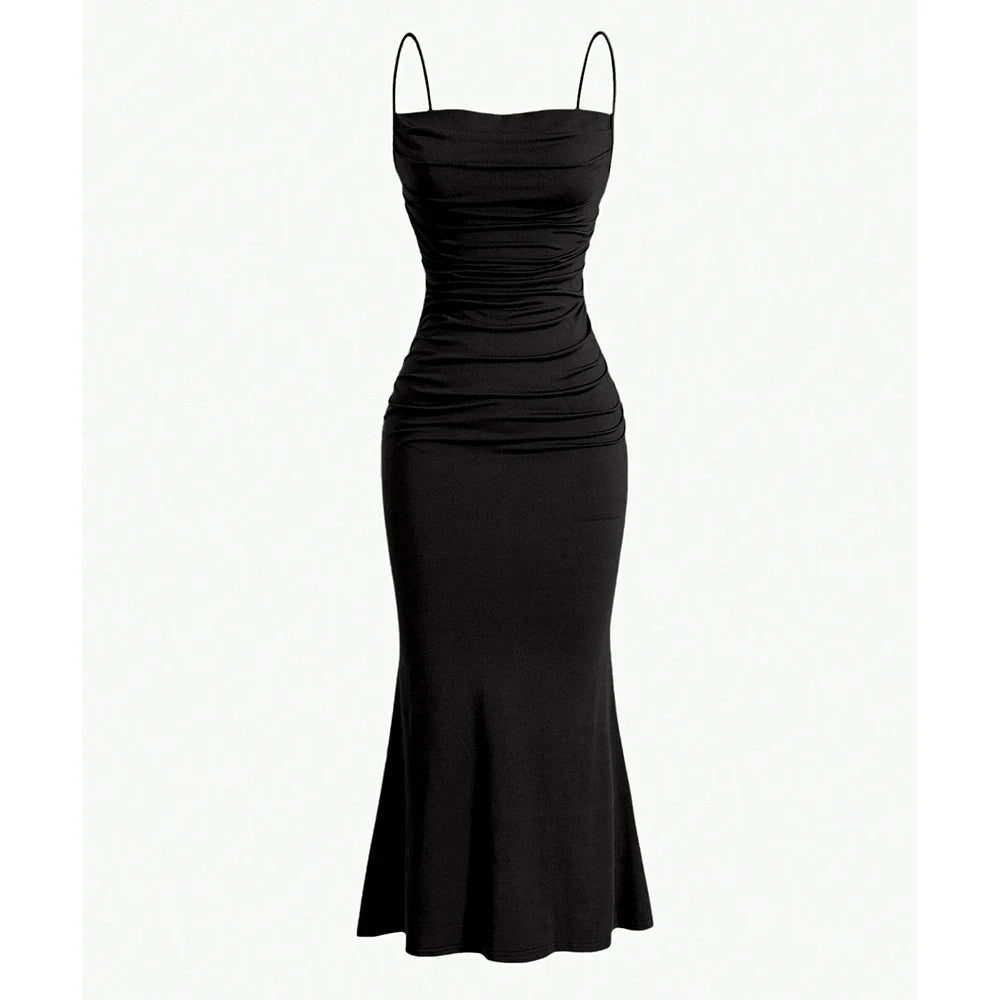 Strap Mermaid Hem Maxi  Elegant Dress