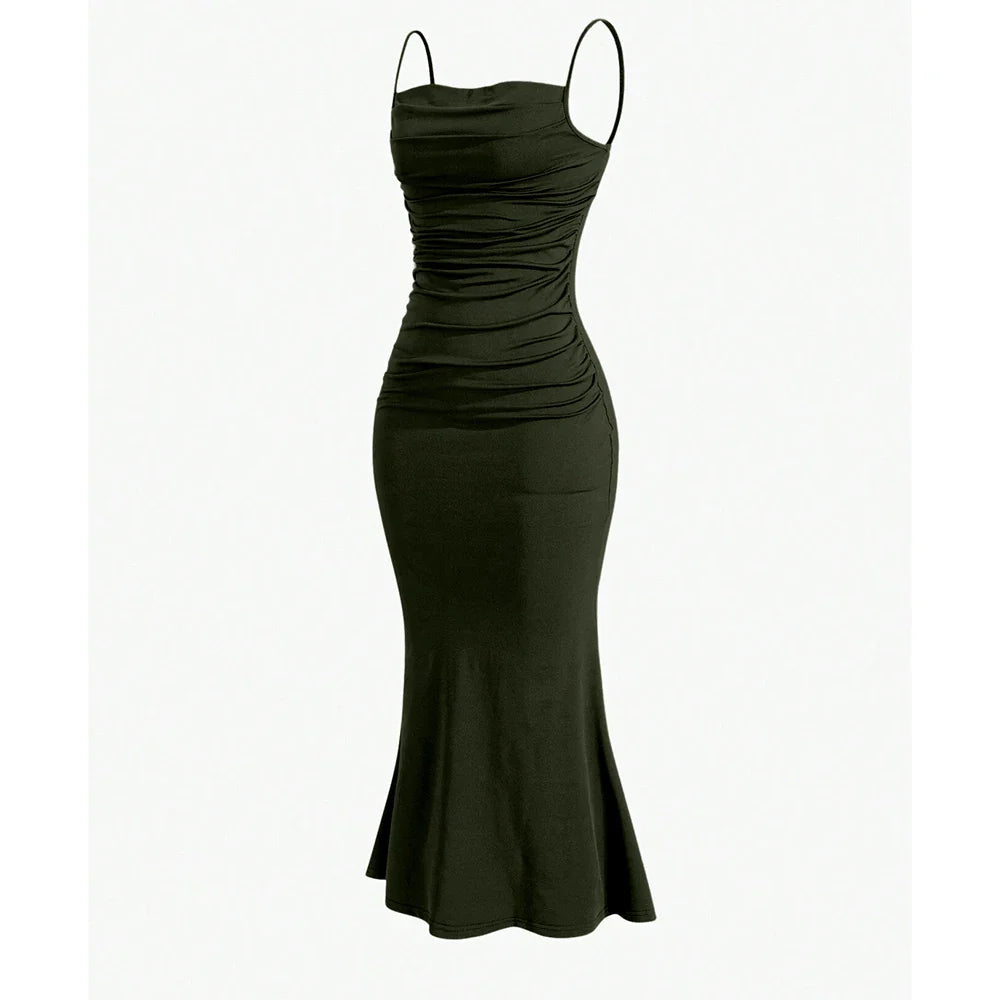 Strap Mermaid Hem Maxi  Elegant Dress