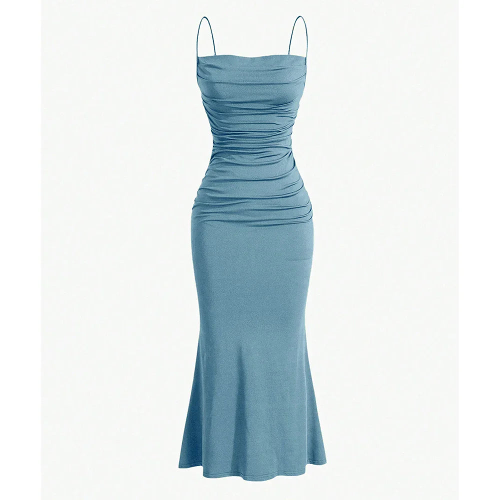 Strap Mermaid Hem Maxi  Elegant Dress