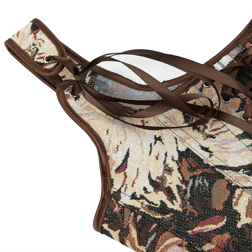 Sexy Floral Vintage Corset Top