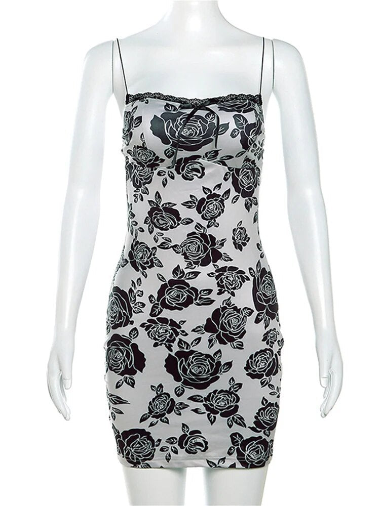 Hervlica 90S Vintage Florals Print Dress