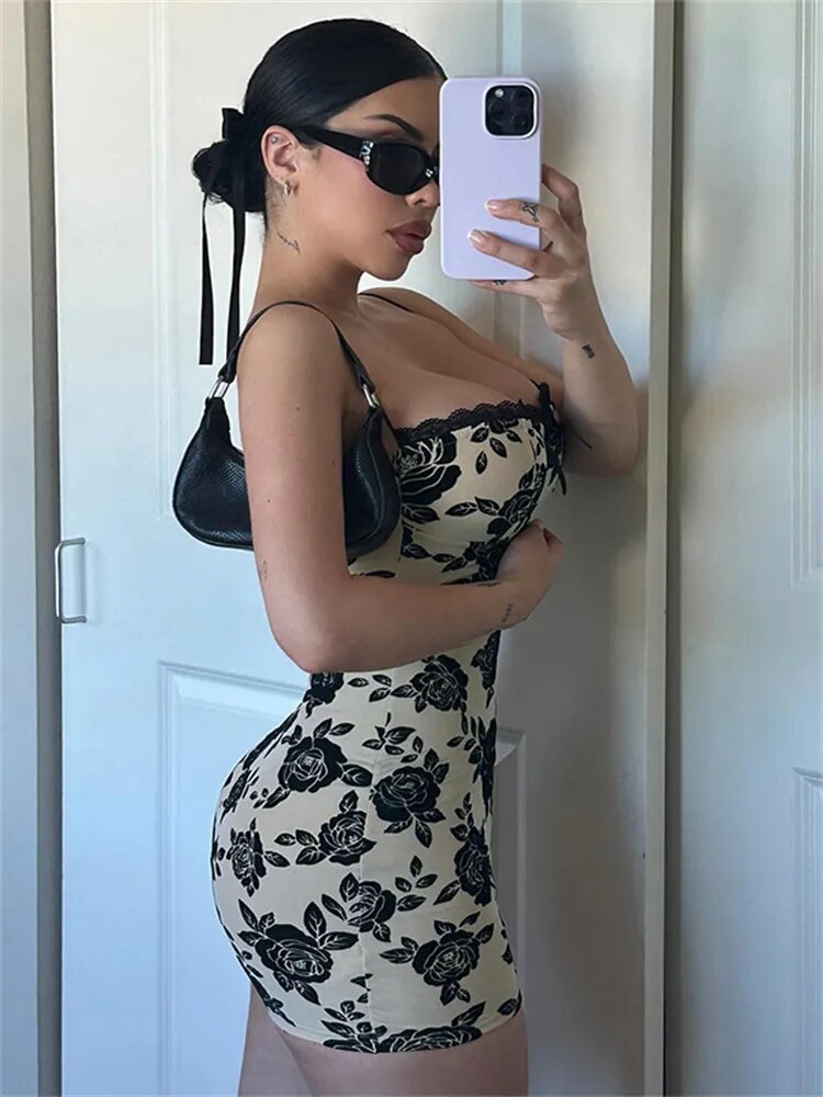 Hervlica 90S Vintage Florals Print Dress