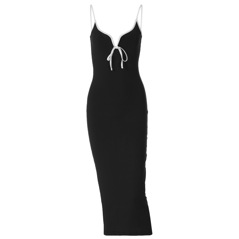 Elegant Lace-Up Maxi Dress