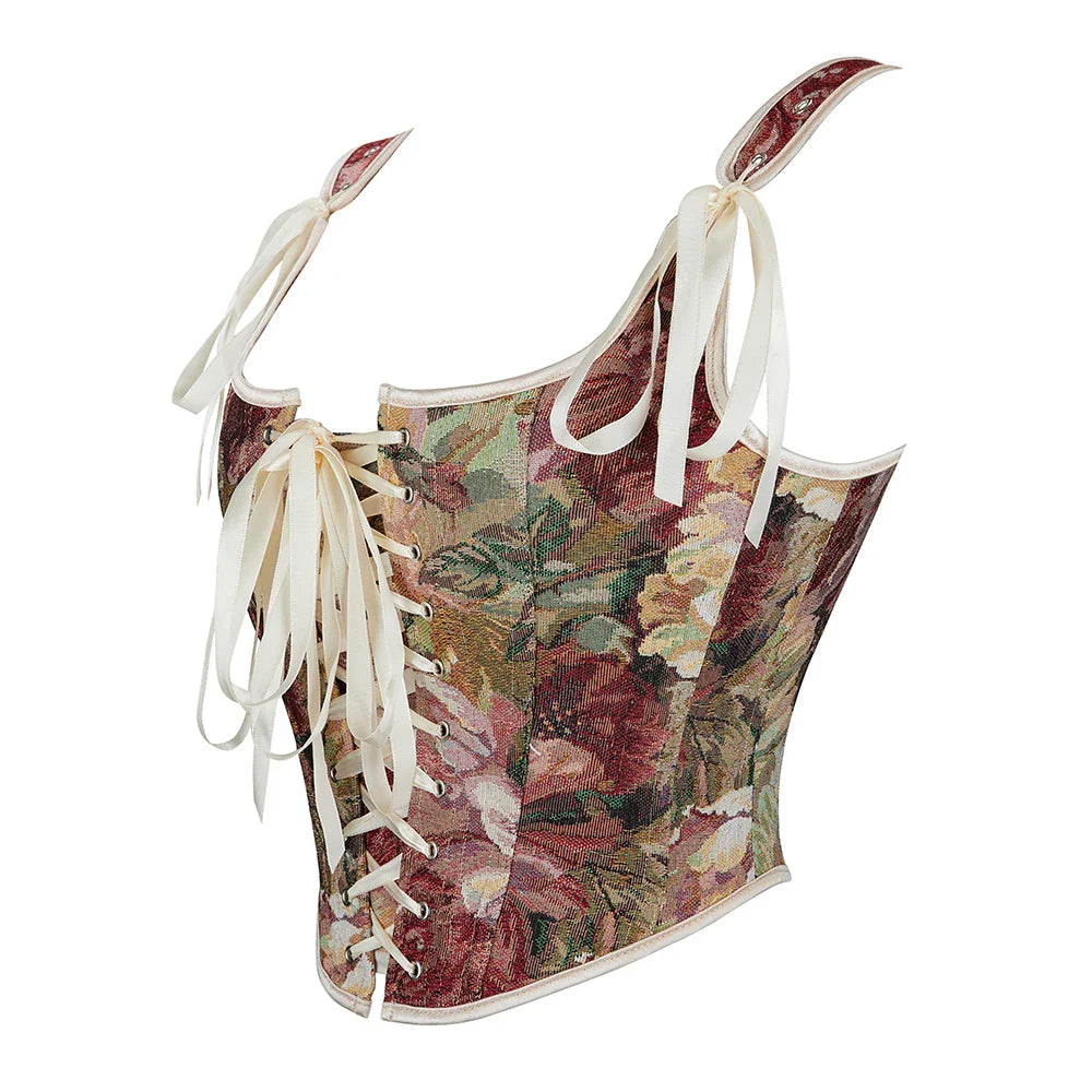 Sexy Floral Vintage Corset Top