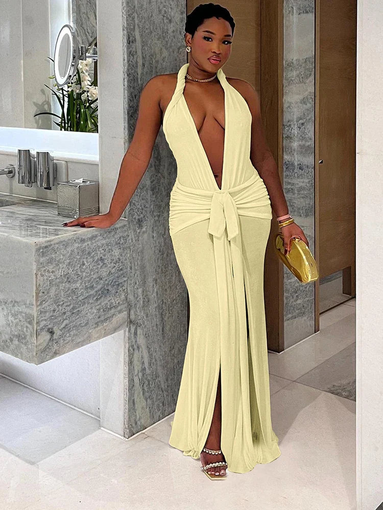 Elegant Peach Buttocks Sexy Dress