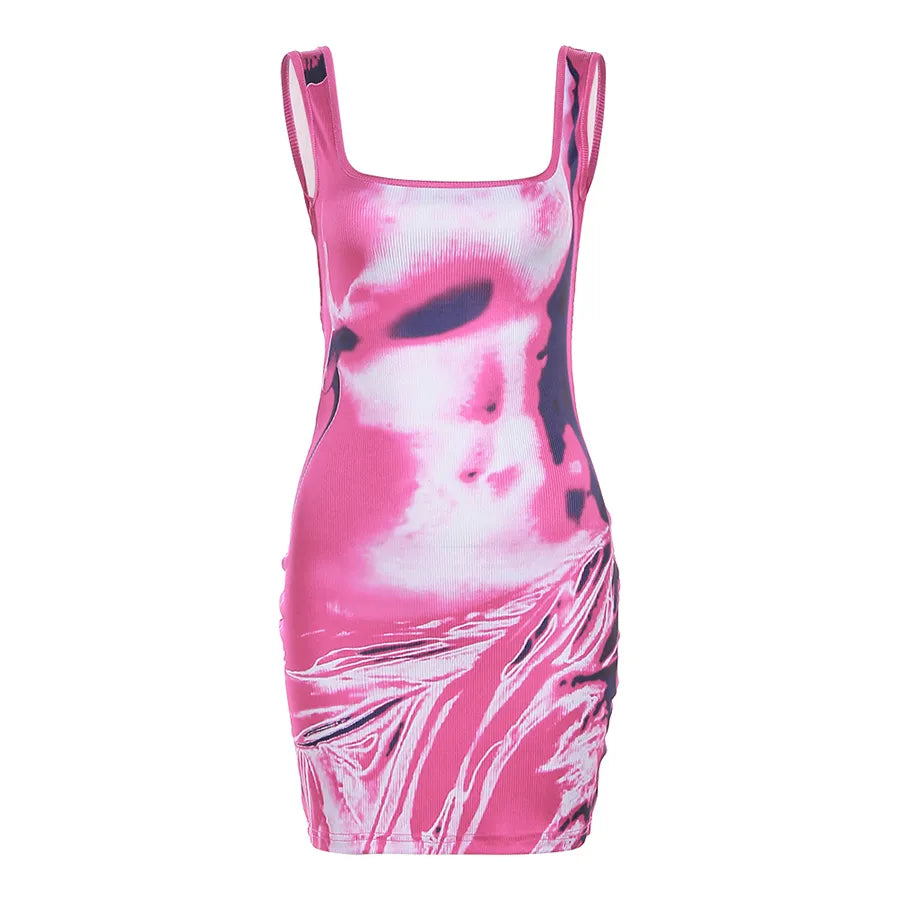 Jennifer Solid Shiny Silky Body-shaping Mini Dress