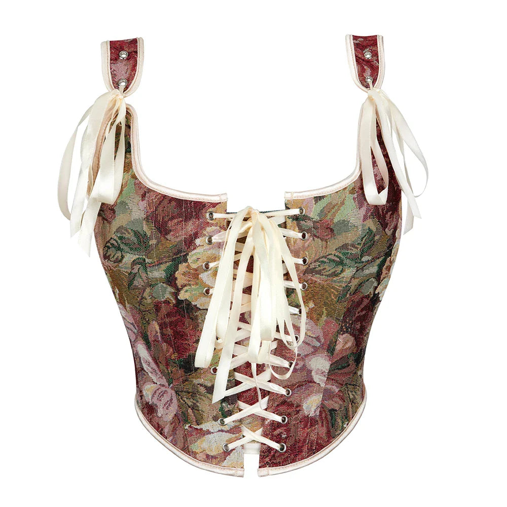 Sexy Floral Vintage Corset Top