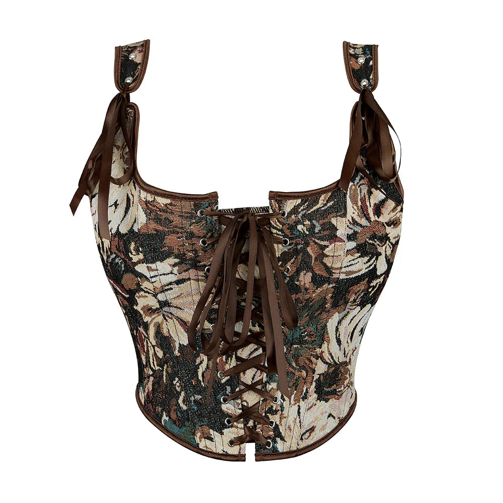 Sexy Floral Vintage Corset Top