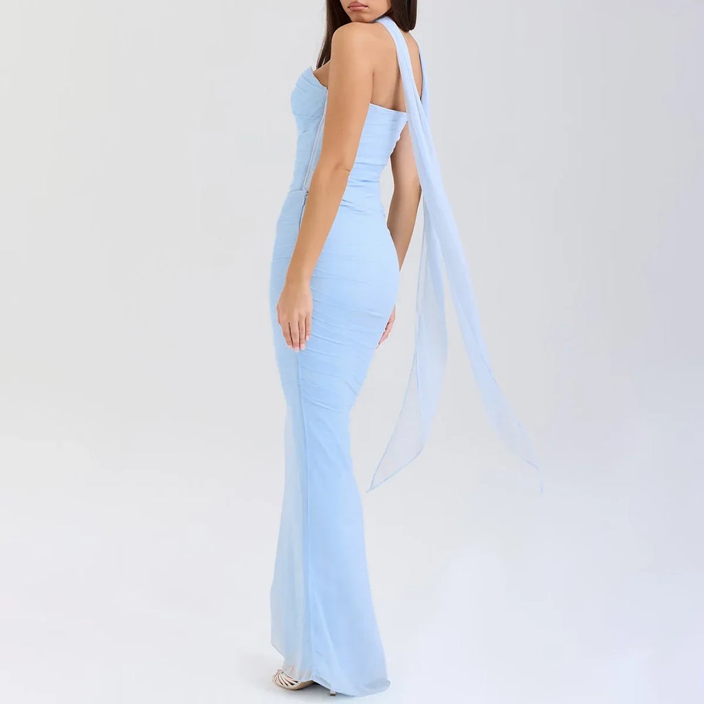 Cropped Top Long Dress Set