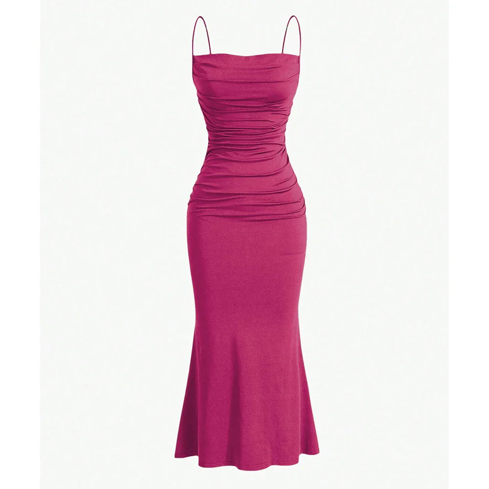 Strap Mermaid Hem Maxi  Elegant Dress