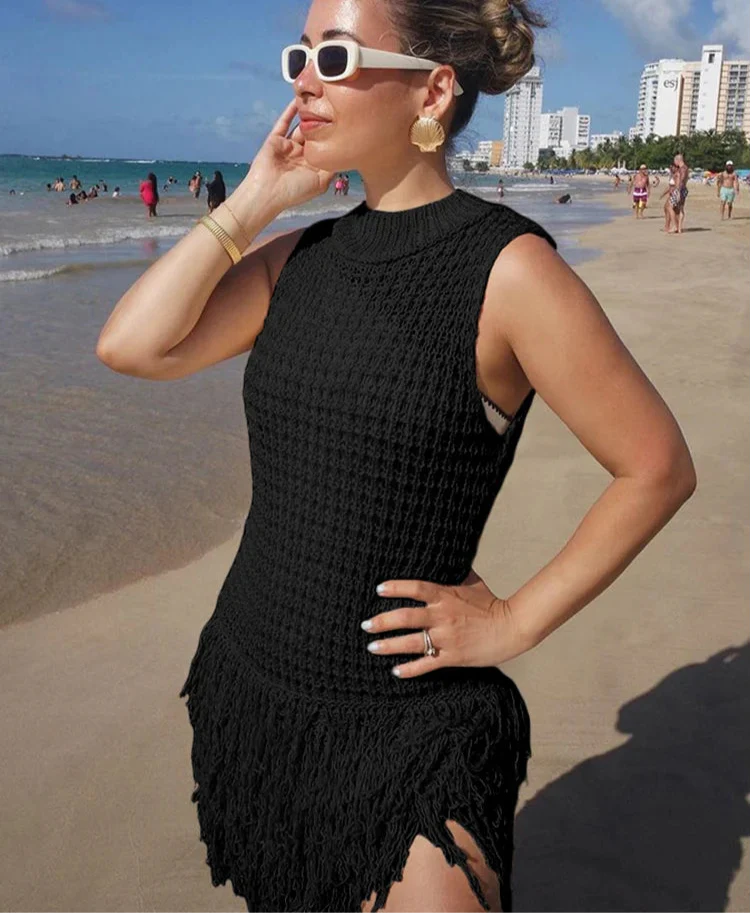 Chic Y2K Crochet Sexy Dress