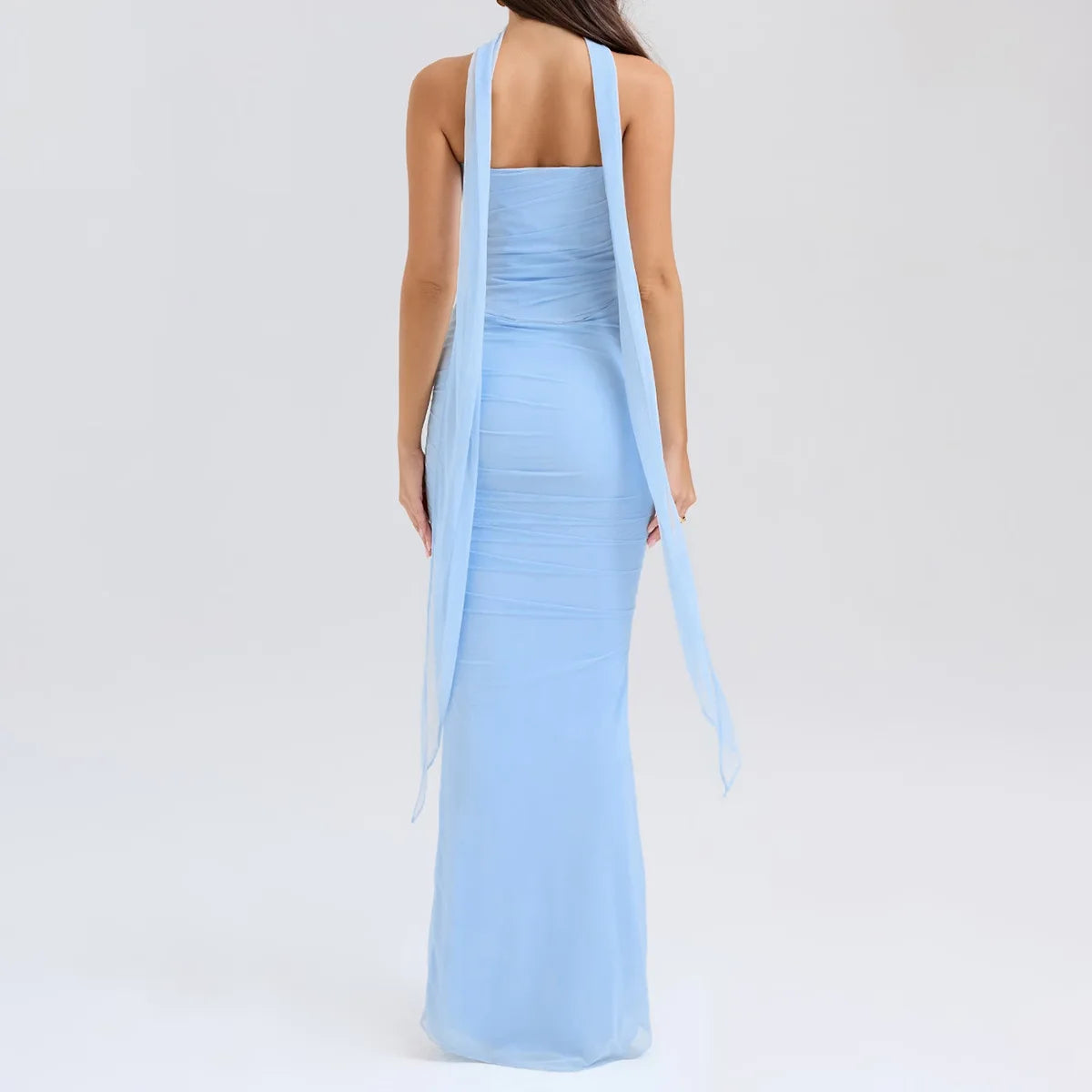 Cropped Top Long Dress Set