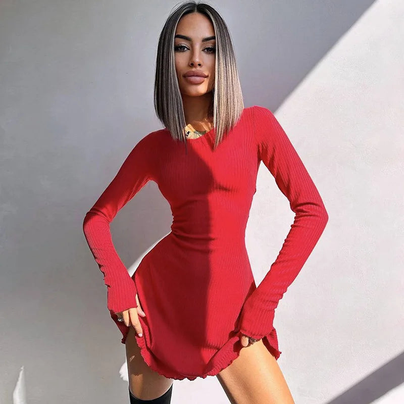 Elegant Knitted Mini Dress