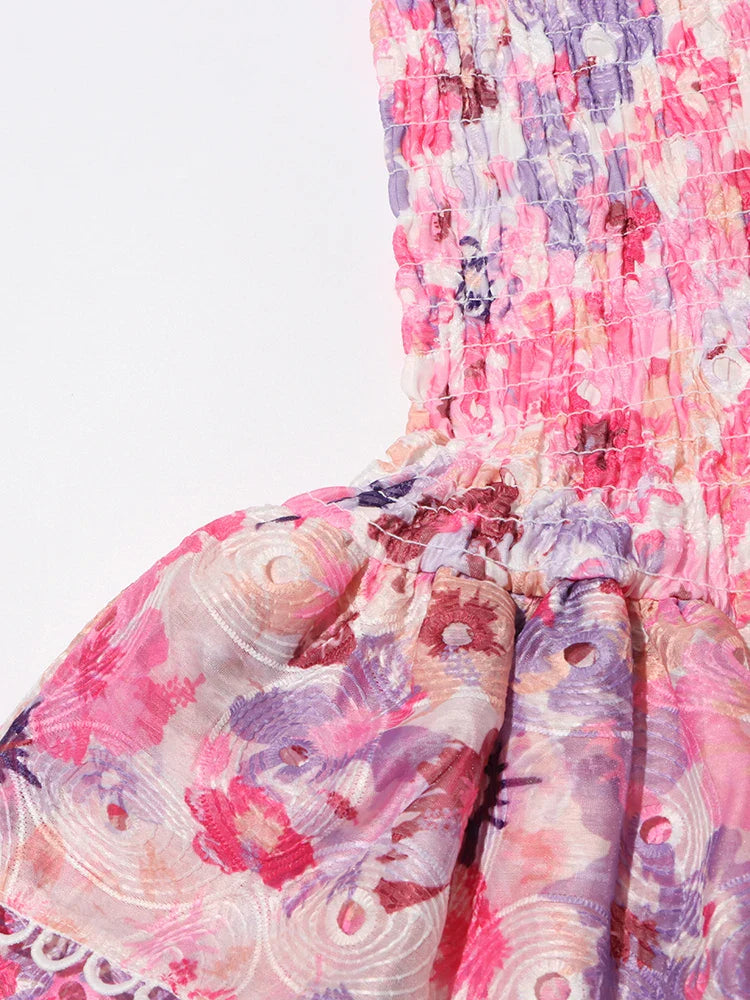 High Waist Patchwork Dress