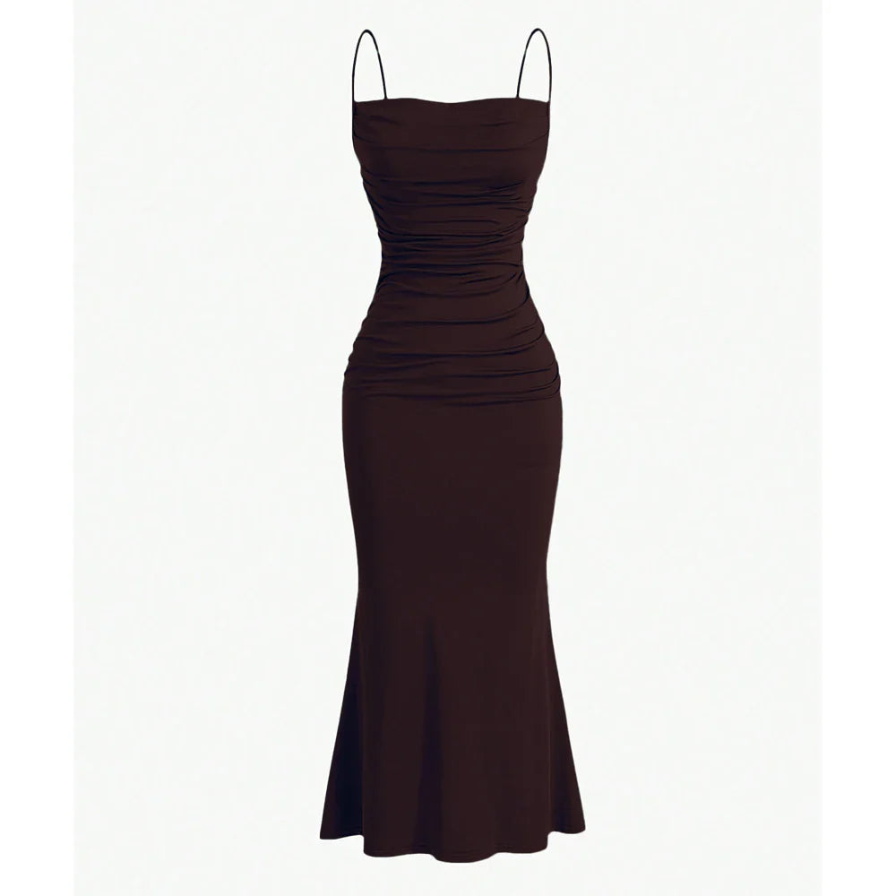 Strap Mermaid Hem Maxi  Elegant Dress