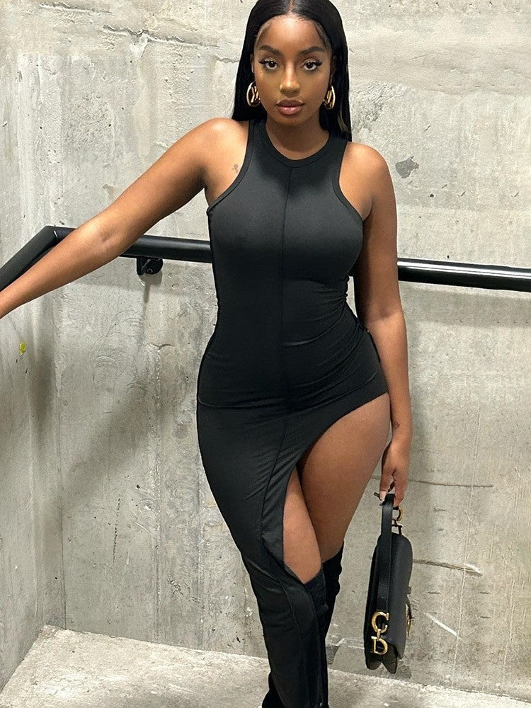 Sexy Side Cut Out Midi Dress